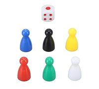 Yusat Pezzi del Gioco degli Scacchi Set di Dadi, Dadi da Gioco a 6 Facce in Plastica Leggera Resistente Agli Urti Punti Neri per Insegnare la Matematica