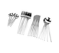 Yusat Set di Posate in Acciaio Inossidabile Set di Posate da 24 Pezzi con 6 Cucchiai 6 Coltelli Forchette Cucchiai da Dessert per Cena in Famiglia Al Ristorante