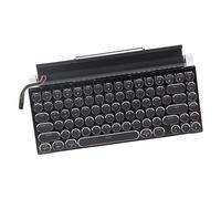 Yusat Tastiera Meccanica Bluetooth Tastiera per Macchina da Scrivere Wireless con Copritasti Rotondi 83 Tasti Design retrò Retroilluminato per Mac IOS (Nera)