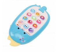 Yusat Telefono Cellulare per Bambini Giocattolo per Bambini Telefono Musicale per Giocattolo Educativo per L'apprendimento Precoce Storie Musicali Luci Parole e Suoni Ingl (Blu)