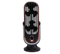 Yusat Ventilatore a Torre con Doppia Ventola, Ventilatore da Tavolo Portatile Ricaricabile USB con Motore Brushless a 5 velocità per Domestica e Ufficio Al Coperto (Nera)