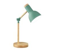 YUSDATC Lampada da scrivania minimalista e accogliente - Paralume in ferro verniciato, braccio e base in legno, giunti meccanici regolabili, perfetta per l'uso in casa e in ufficio (lampadina non incl