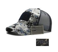 YUSENGMOO Berretto da baseball con bandiera americana, con toppa ricamata, cappello in rete, cappello da sole per esterni, cappello grigio blu + toppa, 10, L