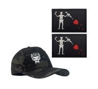 YUSENGMOO Cappello Seal Team Six Baseball Nero Mimetico, Cappellino tattico Seals + Toppa, vestibilità Flessibile (5,L)