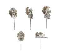 Yusheng Angioletto da giardino - 5 pezzi statuetta decorativa per vaso di fiori, angelo in miniatura, ornamenti per interni o esterni, prato, giardino, terrazza