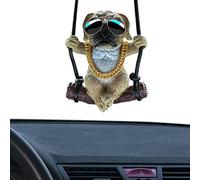 Yusheng Ornamento da Appendere per Auto Carlino - Ciondolo per specchietto retrovisore per Auto per Cani da Compagnia | Simpatico Ciondolo per Auto Bulldog Pug Ciondolo per Cani Cool per Regali