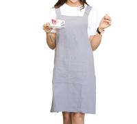 YushengTai In stile giapponese, minimalista in cotone e lino, con tasche e canagliette a forma di X, ideale per cucinare e grigliare, per il giardinaggio e rilassarsi