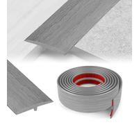 YushengTai Profilo di Transizione Pavimento, 5 CM x 1 M Profilo di Raccordo per Pavimenti A Forma di T, Profili per Piastrelle per la Connessione tra due Piastrelle per Pavimenti (Grigio Legno)