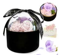 YushengTai Rose di sapone fatte a mano in confezione regalo - Profumato bouquet di fiori di sapone con coperchio trasparente - Elegante set di decorazioni per casa, mamma, fidanzata e San Valentino