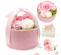 YushengTai Rose di sapone fatte a mano in confezione regalo - Profumato bouquet di fiori di sapone con coperchio trasparente - Elegante set di decorazioni per casa, mamma, fidanzata e San Valentino