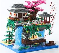 Yushinv Set di alberi di ciliegio, musica originale Cherry Blossom Tree House (costruzione), kit di luci giapponesi Sakura Tree House 3320 pezzi