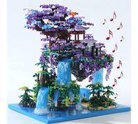 Yushinv Set di costruzione in fiore di ciliegio con confezione regalo 4574 pezzi, musica originale scena giapponese Sakura Tree House (tipo: sinfonia), kit di costruzione di luci dell'albero bonsai