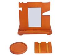 YushiTrading Base per telefono cellulare in legno, staffa da scrivania, organizer multifunzionale per chiavi di occhiali da orologio e accessorio da tavolo in vetro con superficie lucida per