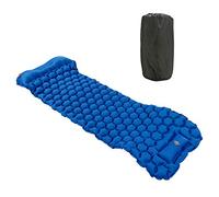 YushiTrading Materassino da campeggio, materassino gonfiabile per viaggi in tenda, cuscino d'aria pressabile con valvola a 2 vie, materassino portatile leggero per zaino in spalla da campeggio (Blu)