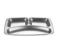 YUSHU - Vassoio da pranzo diviso in acciaio inox, alimentare per mensa scolastica, 3/4/5 sezioni in acciaio inox, contenitore per il pranzo, piatti a porzione divisi infrangibili