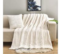 YUSOKI Coperta double-face in finta pelliccia (senza cuscini), morbida, pelosa, comoda, calda, per divano, letto, sedia, camera da letto, donne, adolescenti, ragazze, idea regalo (avorio, 127 x 160