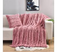 YUSOKI Coperta in finta pelliccia double-face (senza cuscini), morbida coperta pelosa e confortevole in peluche per divano, letto, sedia, camera da letto, camera da letto, donne, adolescenti, ragazze,