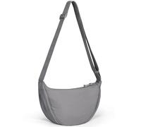 Yuson Girl Borsa a Tracolla da Donna a Mezza Luna Halfmoon Borse a Spalla con Tracolla Regolabile Tinta unita Hobo Bag in Nylon Crossbody Bag per Shopping Viaggio Festa Lavoro(Grigio)