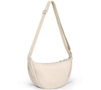 Yuson Girl Borsa a Tracolla da Donna a Mezza Luna Halfmoon Borse a Spalla con Tracolla Regolabile Tinta unita Hobo Bag in Nylon Crossbody Bag per Shopping Viaggio Festa Lavoro(Beige)