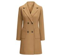 Yuson Girl Cappotto Donna Lungo Elegante Cappotti Lana Autunno e Invernale Cappottino in Lana Caldo Giacca Cardigan Doppiopetto Trench Coat Media Lunghezza Jacket Parka con Tasche(Cammello, L)
