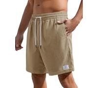 Yuson Girl Pantlaoncini Uomo Pantaloni Corti Uomo Estivi in Velluto a Coste Casual Leggeri Pantaloncini Comodo Tinta Untia Shorts Pantalone Corto con Tasche e Coulisse(Kaki, M)