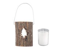 YUSSEQDD Candela a forma di cuore in legno, facile da usare, include una tazza, perfetta per vivere all'aperto, Pino, +Tazza candela