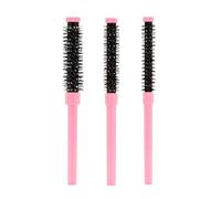 YUSSEQDD Mini arricciacapelli portatile a tre pezzi per capelli ricci e soffici, per la casa o per i viaggi in famiglia (giallo e rosa), rosa