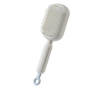 YUSSEQDD Pettine massaggiante con cuscino indispensabile per il barbiere, con comoda impugnatura, capacità autopulente, spazzola per capelli autopulente, bianco