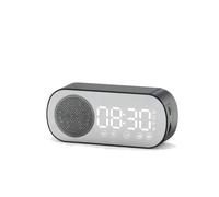 YUSSEQDD Piccolo altoparlante Bluetooth Sveglia a specchio Times Gate Clock Radio Elegante allarme portatile per la casa, Nuovo prodotto Z7 [Cool Black]