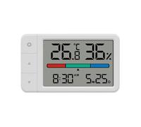 YUSSEQDD Termometro e igrometro per cameretta dei Bambini con sensore ad precisione e Display Digitale, Versione Mini, per Tutte Le Stagioni, Orologio