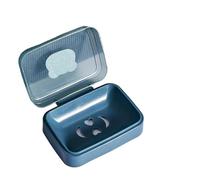 YUSUZH 2 Pezzi, Piatto Portatile, Scatola con Coperchio, portasapone in plastica for Uso Domestico, for Bagno, Travel Essen per Casa, Bagno, Campeggio(Blue)