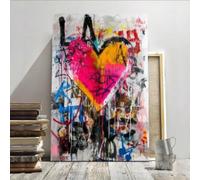 YUSUZHU Graffiti a forma di cuore, street art, espressionismo astratto, stampe su tela, poster, decorazione da parete per soggiorno e camera da letto, 30x45 cm, senza cornice