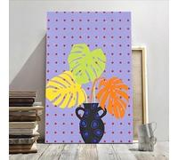 YUSUZHU Monstera Pictures Aesthetic Gallery Dipinto su tela Wall Art - Stampe su tela Poster, Decorazione da parete per soggiorno e camera da letto 70x100cm con cornice