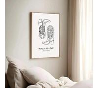 YUSUZHU Poster con scritta Walk In Love Western Cowboy e versetto biblico, stile preppy, dipinto su tela, stampa minimalista, per pareti e casa (60x90 cm/senza cornice)