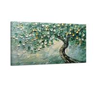 YUSUZHU Quadro su tela con albero della vita, decorazione da parete, paesaggio verde, opera d'arte moderna, decorazioni per la casa, murale 60x120 cm con cornice