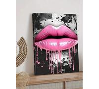 YUSUZHU Rosy Lips Graffiti Abstract Street Wall Prints, Poster musicale, Stampe artistiche su tela, Poster, Immagini decorative, Decorazioni estetiche, 80x110 cm, senza cornice