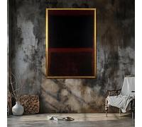 YUSUZHU Stampa artistica su tela scura - Stampa artistica a blocchi di colore nero e bordeaux - Decorazione murale Expression - Dipinto astratto minimalista (21x30 cm/senza cornice)