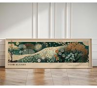 YUSUZHU Stampa botanica panoramica verde smeraldo lunga: poster minimalista Japandi su tela, dipinto da parete, immagini orizzontali per letto (60x180 cm/senza cornice)