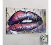 YUSUZHU Stampa contemporanea astratta, dipinto di Lip Art, poster di Lip Street, poster di Lip Graffiti Wall Art su tela testurizzata, decorazione da parete 50x70 cm senza cornice