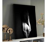 YUSUZHU Stampa su tela di donna nuda, arte murale contemporanea, arredamento minimalista per la casa, figura femminile, arredamento per camera da letto, dipinto per soggiorno 21x30 cm senza cornice