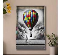 YUSUZHU Stampe murali astratte con graffiti di Balloon Girl Street, poster musicale, stampe artistiche su tela, poster, immagini decorative, decorazioni estetiche, 70x100 cm, senza cornice.