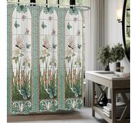 YUSUZHU Tenda da doccia moderna con motivo a farfalla, motivo floreale, decorazione per bagno, in tessuto vegetale, 119x163 cm/47x64 pollici (larghezza x altezza).