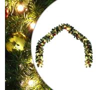 YUTAASU 20m Green Christmas Garland with 300 LED Lights, 128 Gold Red Balls, 4 Lighting Modes for Indoor Outdoor Holiday Decorations