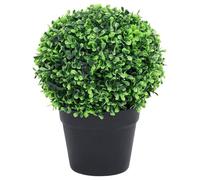 YUTAASU Albero di bosso artificiale a forma di sfera, per interni, 2 pezzi in vaso, verde