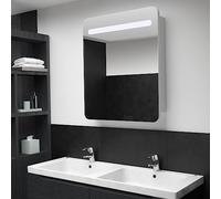 YUTAASU Armadietto da Bagno con Specchio e Luci LED Integrate, Bianco Argento, 2 Ripiani Interni, Alimentazione USB, Design Moderno per Trucco e Cura della Pelle