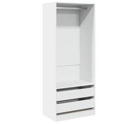 YUTAASU Armadio bianco 80 x 50 x 200 cm in legno con 1 scomparto e 2 cassetti, armadio da corridoio per riporre ordinatamente vestiti, cappelli e guanti, design compatto