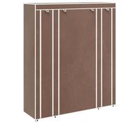 YUTAASU Armadio Pieghevole Portatile in Tessuto Non Tessuto con Scomparti e Aste 45×150×176cm Marrone - Armadio Pieghevole per Vestiti e Scarpe, Ante Arrotolabili con