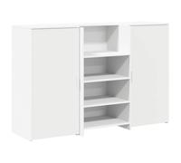YUTAASU Bancone per ricevimento, bianco, 155 x 50 x 103,5 cm, in legno con bancone integrato, molto spazio e pareti laterali alte per interazioni discrete, ideale per ufficio, hotel o clinica
