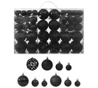 YUTAASU Black Plastic Christmas Ball Ornament Set, Shatterproof Tree Decorations for Holiday, 3 Sizes (3cm, 4cm, 6cm) with Storage Case, 100 Pieces Total for Indoor
