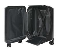YUTAASU Borsa da viaggio rettangolare in plastica ABS nera, 34 x 23 x 55,5 cm, con lucchetto, robusta e versatile per gite del fine settimana o lunghi viaggi, design moderno con molto spazio, argento